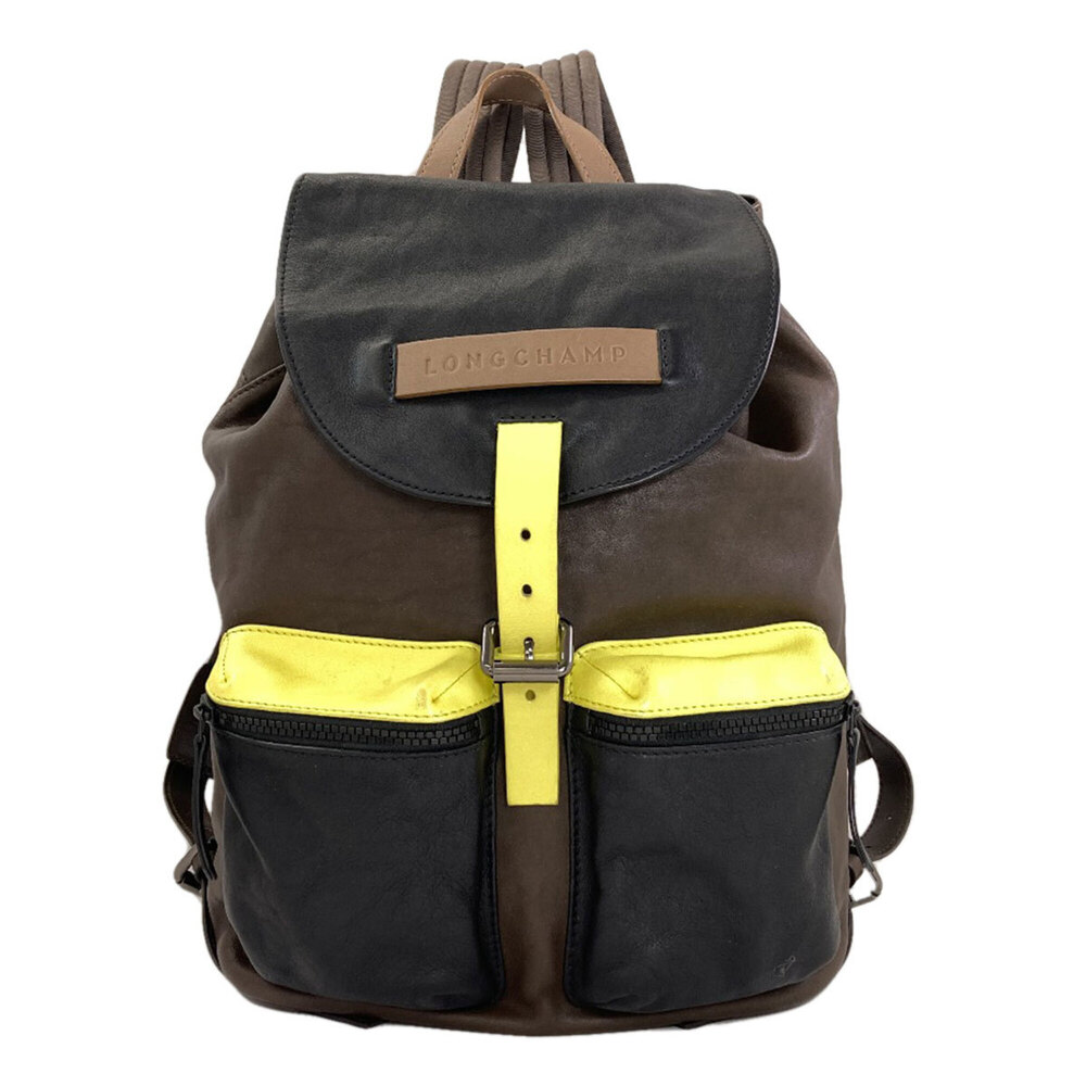 Longchamp Logo Backpack, Calfskin Leather, Women's Bag/Daypack